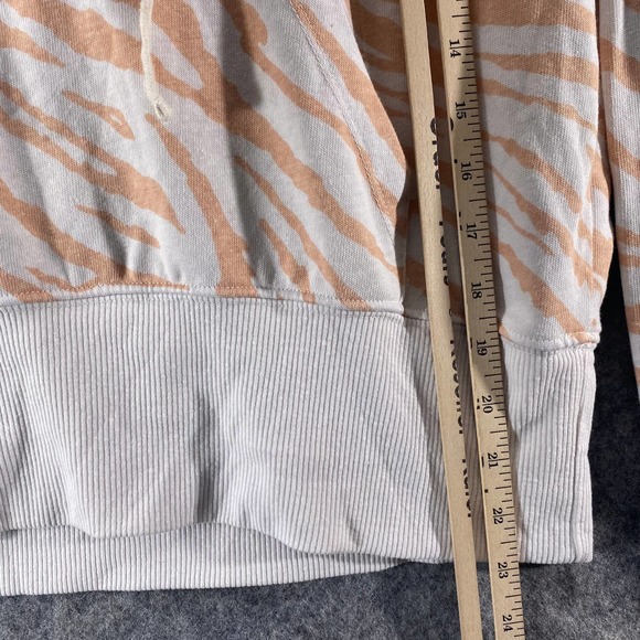 SUNDRY Hoodie XS Orange Zebra Print Long Sleeve Pullover Knit - Picture 9 of 14